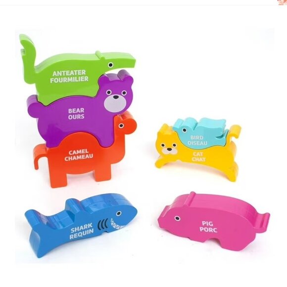 Spark. Create. Imagine. 7-Piece Stacking Animal Puzzle, Assorted - Picture 2 of 5
